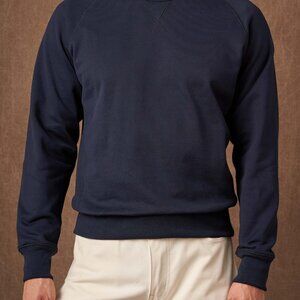 Men's Navy Terry Crewneck Sweatshirt